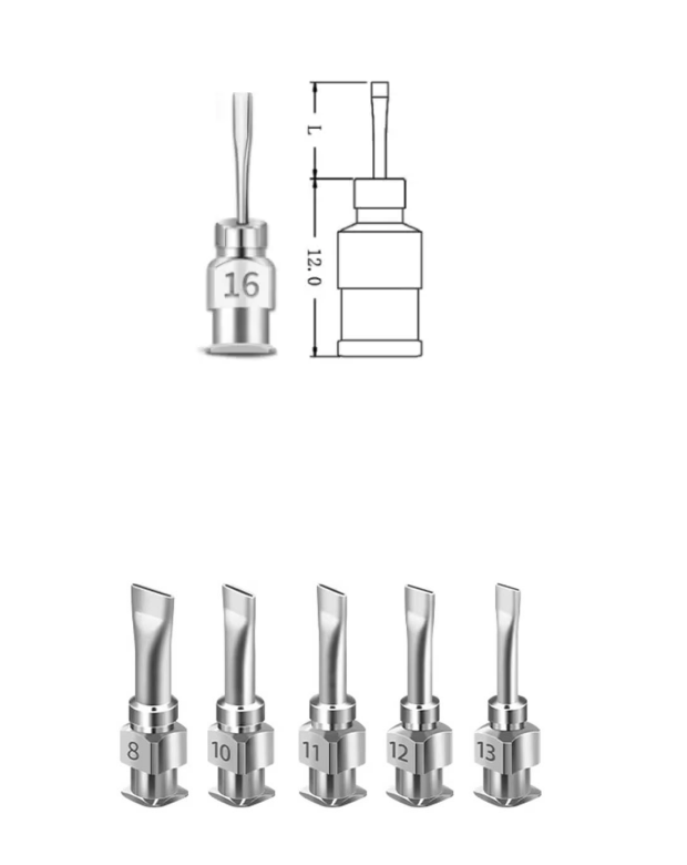 Aguja plana de metal